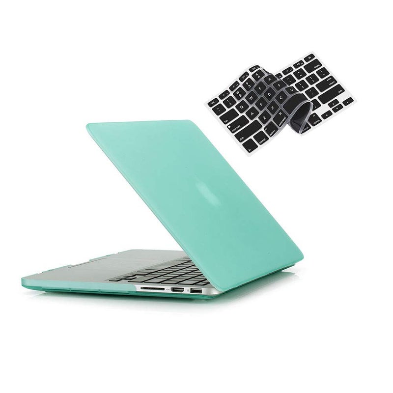 RUBAN Case Compatible with MacBook Pro 13 inch 2015 2014 2013 2012 (A1502 & A1425 Models), Plastic Hard Shell Case & Keyboard Cover for Old Version MacBook Pro Retina 13 Inch, Green